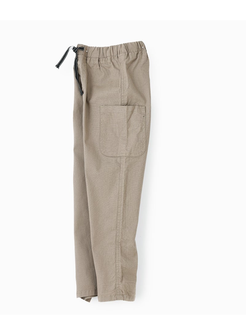 JAM Boys Light Brown Cotton Cargo Pants with Drawstring - Image 3